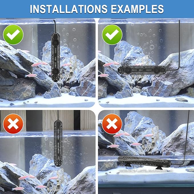 HiTauing Aquarium Heater, 200W Fish Tank Heater with LED Digital Display & 5 Safety Protection, Submersible Aquarium Heater with 2 Suction Cup and 5.9Ft Cord for 20-40 Gallon Fish Tank. HiTauing