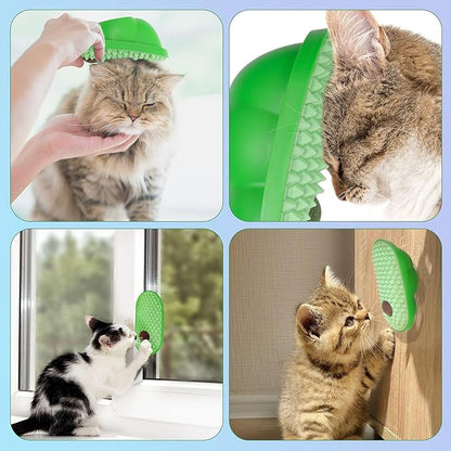 SEVENKA 2 Pack Cat Toys Self-Grooming Cat Brush with 3 Catnip Balls & 3 Gall Fruit, Kitty Kitten Scratcher Self Groomer Catnip Toys for Indoor Cats, Chew Toys Wall Corner Brushes Edible Wall Treats - PAWPICO