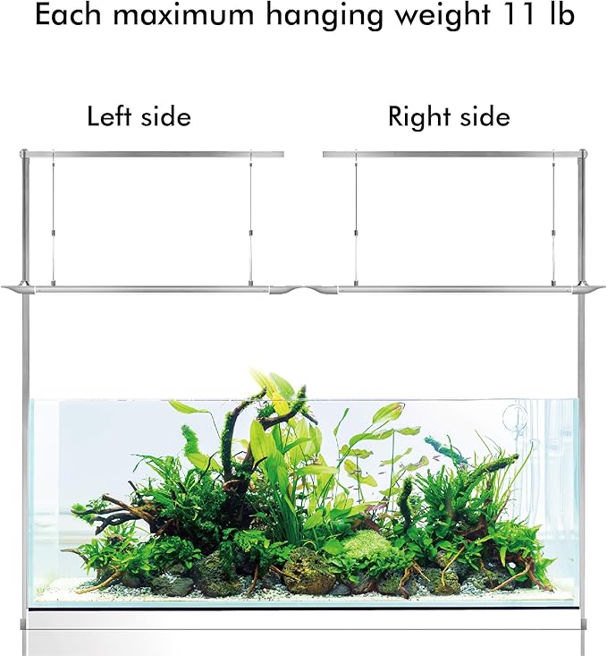 ONF Stainless Steel 304 Square Hanging Kit for Planted Terrarium & Aquarium Light, Suspension System, Adjustable Stand Hold up to 11lb 24-36 inch Fish Tank Light, 2 pcs Tubes in Pack, Right ONF