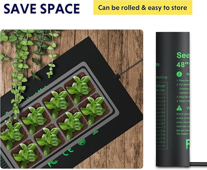 iPower 48” x 20.75” Seeding Heat Mat Upgraded Carbon Film Indoor Warm Hydroponic Plant Germination Starting Pad Durable Waterproof iPower