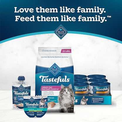Blue Buffalo Tastefuls Natural Dry Food for Adult Cats, Hairball Control, Chicken & Brown Rice Recipe, 15-lb. Bag - PAWPICO
