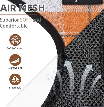 PUPTECK Soft Mesh Dog Harness and Leash Set Pet Puppy Cat Comfort Padded Vest No Pull Harnesses, Orange, S PUPTECK