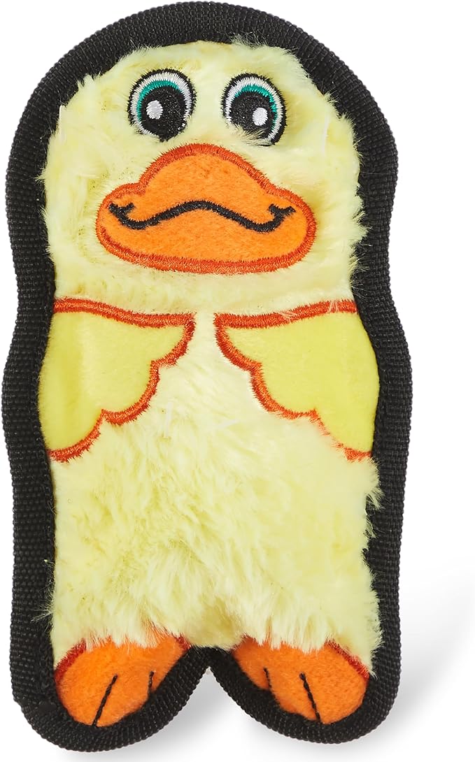 Outward Hound Durablez Tough Plush Squeaky Dog Toy, Duck, Yellow, XS - PAWPICO