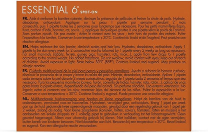 Dermoscent Essential 6 spot-on - Dog Skin Care for Dandruff & Allergy Relief with Vitamin E Oil - Anti Itch for Dogs - Dog & Small Mammals 0-10 kg - 4 Pipettes of 0.6 ml Dermoscent