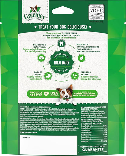 Greenies Original Regular Natural Dental Care Dog Treats, 6 oz. Pack (6 Treats) - PAWPICO