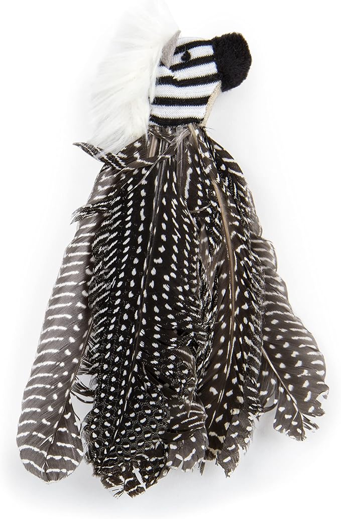 Petlinks HappyNip Zippy Zebra Feather Cat Toy, Contains Silvervine & Catnip - Black/White, One Size - PAWPICO