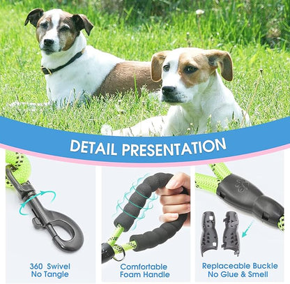 BAAPET 2/4/5/6 FT Dog Leash with Comfortable Padded Handle and Highly Reflective Threads for Small Medium and Large Dogs (2FT-1/2'', Green) BAAPET