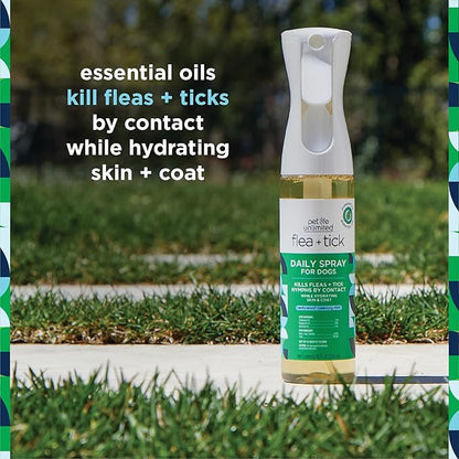 Pet Life Unlimited Plant-Powered Flea and Tick Spray for Dogs, Daily Flea Spray for Dogs - Plant-Powered Flea and Tick Prevention for Dogs with Plant-Based Essential Oils - USA Made - 10oz (Pack of 1) PetLifeUnlimited