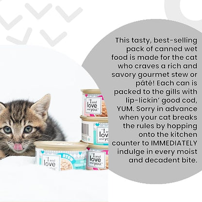I AND LOVE AND YOU Wet Cat Food - Savory Salmon Pâté - Salmon Recipe, Grain Free, Filler Free, 3oz Pack of 4 Cans - PAWPICO