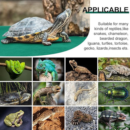 Haull 4 Pcs 24" x 47" Reptile Carpet Pet Terrarium Floor Liners Bedding Substrate Liner Supplies Reptile Cage Mat Tank Accessories for Lizard Bearded Dragon Tortoise Snake Leopard (Green) Kedauud