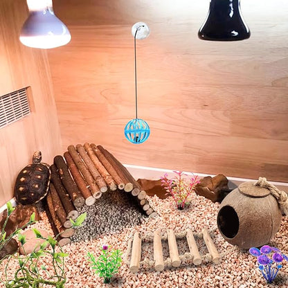 Crested Gecko Tank Accessories，Reptile Vines Plants with Coconut Shell Ladder Hideout Hermit Crab Decor for Bearded Dragon Lizard Chameleon Tortoise Snake BUYNOW