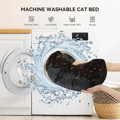 Cat Dog Bed for Pets, Rectangle Pet Bed Gift for Puppy and Kitten, Machine Washable Calming Fluffy Pet Couch Sofa for Indoor Outdoor, Portable Soft Cat Bed with Non-Slip Bottom (Small, Brown) - PAWPICO