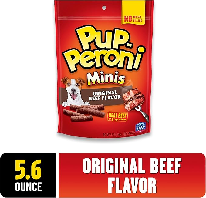 Pup-Peroni Mini Dog Treats, Original Beef Flavor, 5.6 Ounce (Pack of 8), Made with Real Beef - PAWPICO