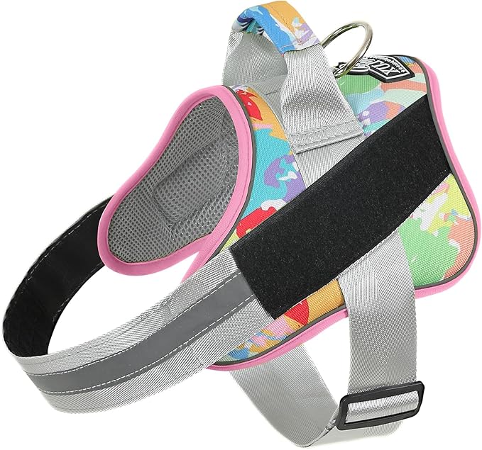 Bolux Dog Harness, No-Pull Reflective Dog Vest, Breathable Adjustable Pet Harness with Handle for Outdoor Walking - No More Pulling, Tugging or Choking (XX-Large (Pack of 1), OilPainting) Bolux