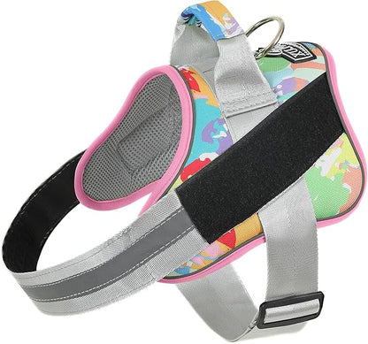 Bolux Dog Harness, No-Pull Reflective Dog Vest, Breathable Adjustable Pet Harness with Handle for Outdoor Walking - No More Pulling, Tugging or Choking (Large (Pack of 1), OilPainting) Bolux