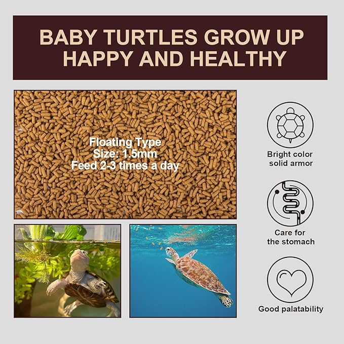 Aquatic Turtle Food - Solidify Carapace Turtle Nutri Stick Natural Ingredients Antarctic Krill Calcium Vitamin D Enriched Nutritionally Complete Promote Growth for Picky Water Turtles(9.4OZ) yizeril