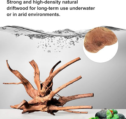 majoywoo Natural Large Driftwood for Aquarium Decor Reptile Decor, Assorted Spider Wood Branch 11-14" 2 Pcs, Fish Tank Decoration Majoywoo