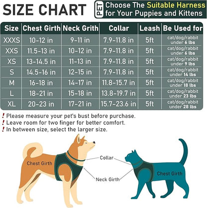 GAMUDA Small Pet Harness Collar and Leash Set, Step in No Chock No Pull Linen Fabric Soft Mesh Dog Vest Harnesses Reflective for Dogs Puppy Cats Kitten Rabbit (Green, XS) GAMUDACollarsCollection