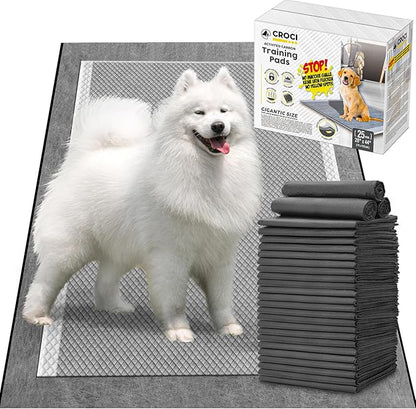 CROCI 28"x44" 4XL Activated Carbon Pee Pads for Dogs, Odor-Control Charcoal Dog Pads Absorbs Up to 12 Cups of Liquid, 6-Layer Thicker Leak-Proof & Quick Dry Dog Training Pads, Disposable (25 Counts) - PAWPICO