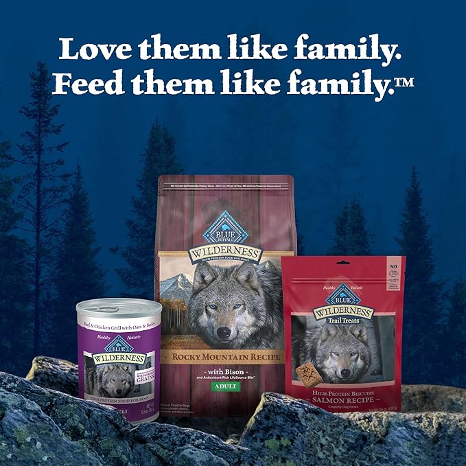 Blue Buffalo Wilderness Rocky Mountain Recipe High-Protein Adult Dry Dog Food, Made in the USA with Natural Ingredients Plus Wholesome Grains, Bison, 28-lb. Bag - PAWPICO