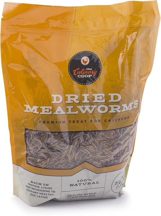 Fluker's Culinary Coop Premium Chicken Treats, Mealworms 30 oz, High Protein Worm, Nutritious Treat Flukers