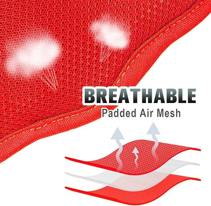 BARKBAY No Pull Dog Harness Large Reflective Dog Harness with Front Clip and Easy Control Handle for Walking Training Running with ID tag Pocket(Red,L) BARKBAY