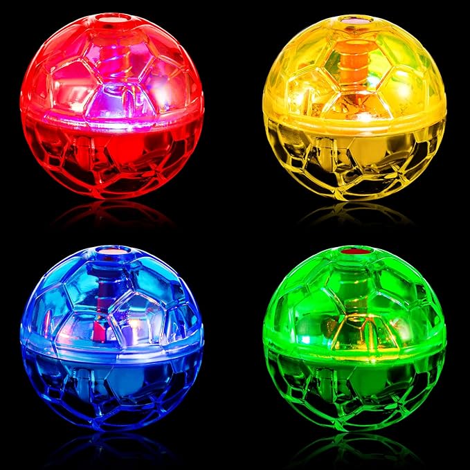 Frienda 4 Pieces Ghost Hunting Cat Ball Motion Light Up Cat Balls LED Motion Activated Cat Ball Motion Light Up Cat Dog Interactive Toys Pet Glowing Mini Running Exercise Ball Toys (Multicolored) - PAWPICO