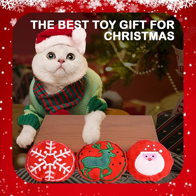 Christmas Catnip Toys Gentle Oral Hygiene; Cat Chew Toys That Stimulate Hunting and Transfer Behavior;Suitable for All Cats - PAWPICO