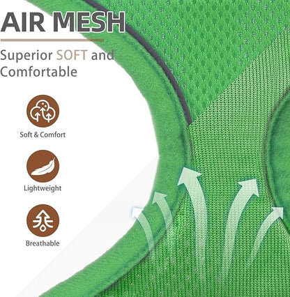 PUPTECK Soft Mesh Dog Harness and Leash Set Pet Puppy Cat Comfort Padded Vest No Pull Harnesses, Solid Green, M PUPTECK