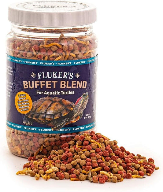 Fluker's Flukers 70131 Buffet Blend Aquatic Formula Turtle Food, 12oz Flukers