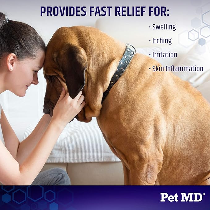 Pet MD Hydrocortisone Spray for Dogs, Cats, Horses - Itch Relief Spray & Hot Spot Treatment for Dogs, Irritated Dry Itchy Skin, Allergies, and Dermatitis - Reduces Topical Inflammation - 4 oz PetMD