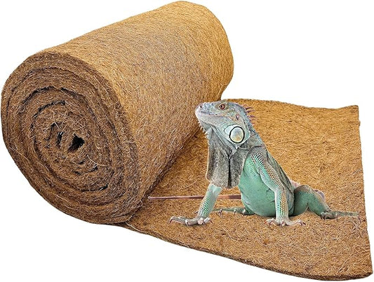 Hamiledyi Reptile Carpet Coconut Fiber Substrate Coco Liner Roll 157x15.7in Lizard Cage Mat Natural Coco Fiber Bedding for Bearded Dragon,Turtles,Iguana,Tortoise Pad Garden Decoration Hamiledyi