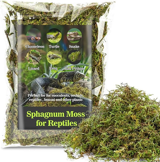 Sukh Sphagnum Moss for Reptiles - Terrarium Moss for Reptiles Peat Moss for Reptiles Habitat Bedding Moss for Snakes Turtle Frog Gecko and Other Reptiles Substrate (3, Ounces) Sukh