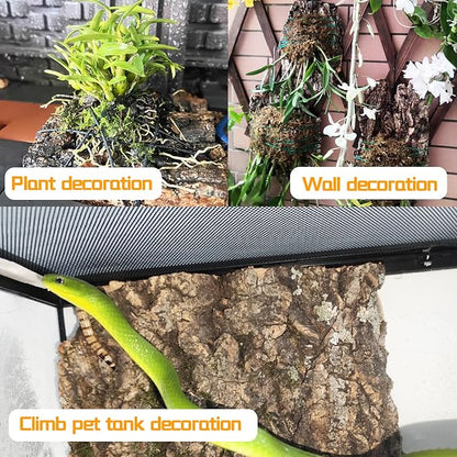 8PCS Cork Terrarium Background 15.7x11.8in Natural Large Cork Bark Backdrop Reptile Climbing Mat Tank Habitat Decor for Spider Lizard Chamelon Turtle Beared Dragon Hamiledyi