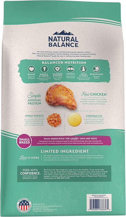 Natural Balance Limited Ingredient Small Breed Adult Grain-Free Dry Dog Food, Chicken & Sweet Potato Recipe, 4 Pound (Pack of 1) - PAWPICO
