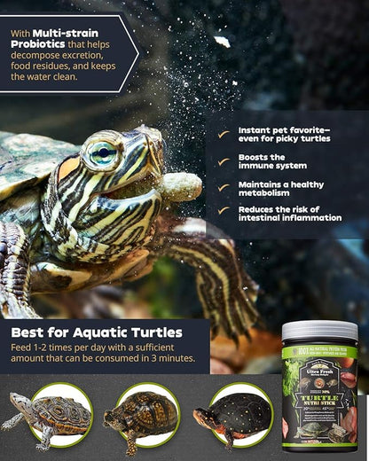 Ultra Fresh - Turtle Nutri Stick, Wild Sword Prawn, Calcium & Vitamin D Enriched Aquatic Turtle Food with Probiotics for Picky Turtles, Made from All Natural Ingredients 13.4 oz UltraFresh-ShrimpDelight