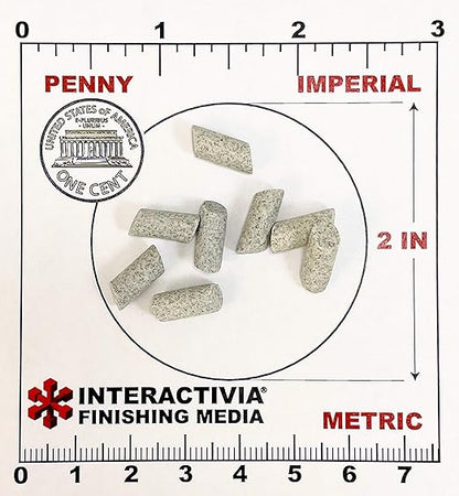 Ceramic Tumbling Media (1.2 lb - 3/16" x 3/8" A.C. Cylinders, Angle Cut Cylinders - Ceramic General) InteractiviaFinishingMedia