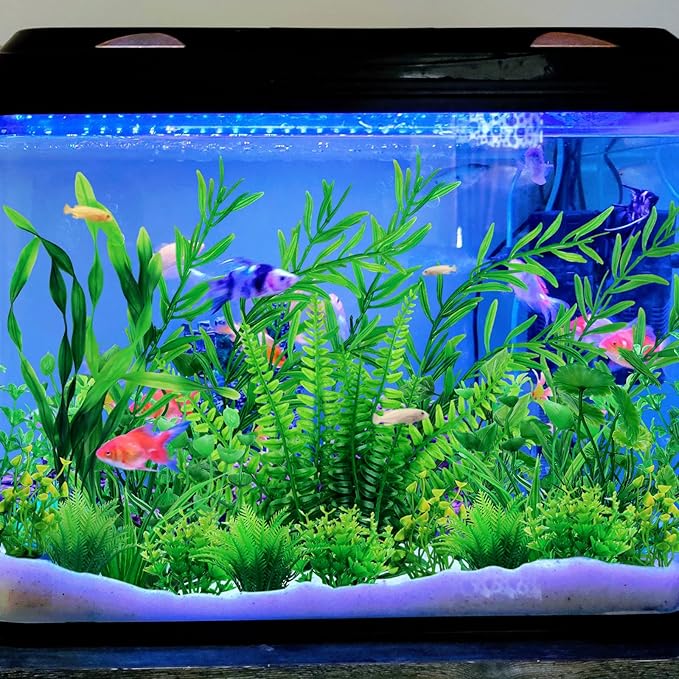 Fish Tank Accessories Aquarium Decorations Green Plants, 25pcs Green Fish Tank Decorations Plant, Fish Tank Decor, Aquarium Decor Plastic Plants QUOZUO