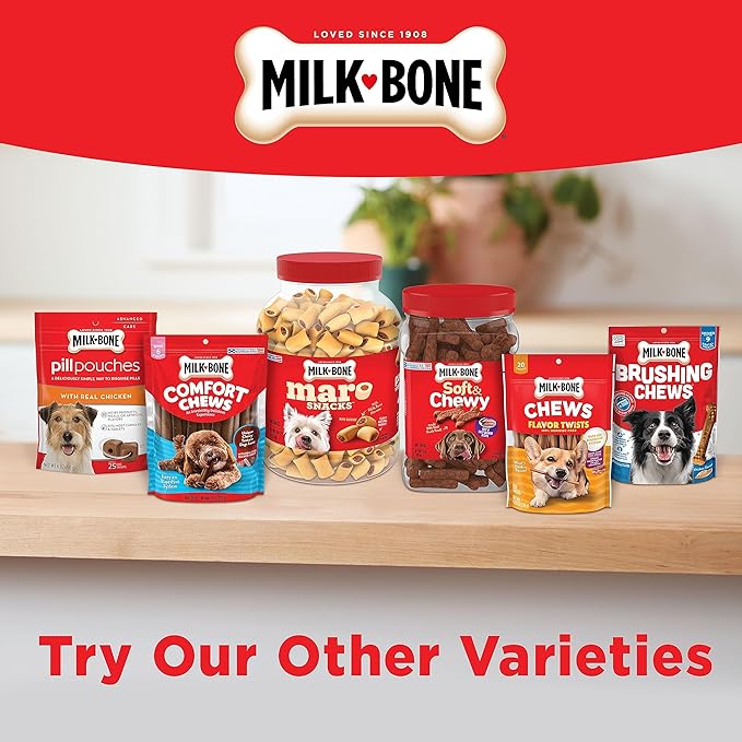Milk-Bone Flavor Snacks Mini Dog Biscuits, Flavored Crunchy Dog Treats, 36 Ounce Container - PAWPICO