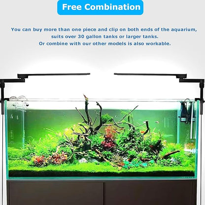 Zingbabu Aquarium Light, 12-20" 20W Full Spectrum LED Clip On Fish Tank Light, 270° Rotation Fish Lamp, Exclusive for 2-15 Gallon Fish Tanks, Freshwater Aquarium Lights for Plants ProfessionalPhotographyLight
