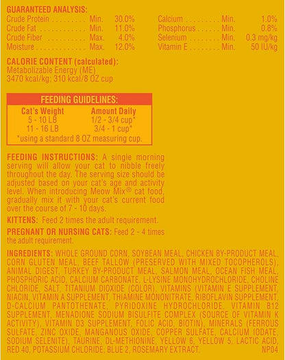 Meow Mix Original Choice Dry Cat Food, 3.15 Pound (Pack of 4), Complete & Balanced Nutrition MeowMix