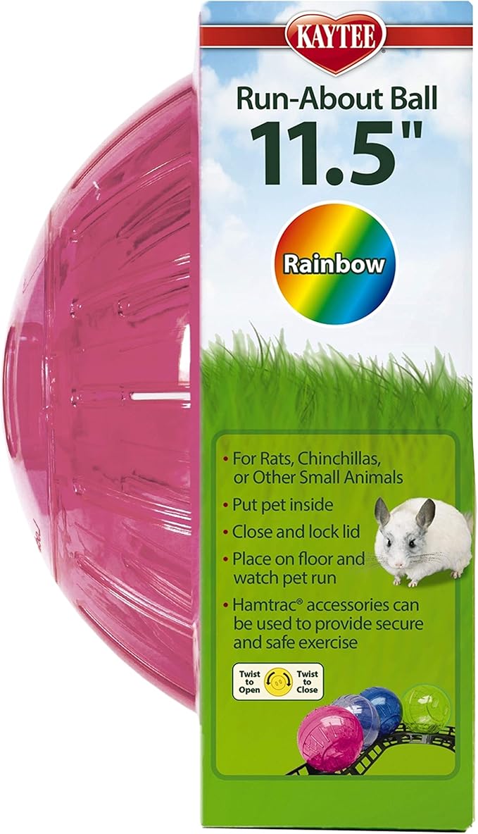 Kaytee 11.5" Assorted Color Run-About Exercise Ball For Pet Rats & Chinchillas Kaytee