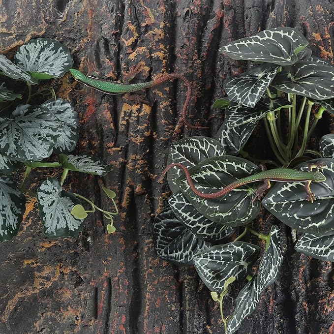 Fake Reptile Plants for Reptile Terrarium Plants, Reptile Plant Décor, Turtle Tank Plants with Suction Cup IBWell