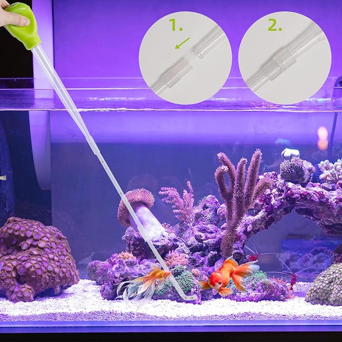 SLSON Aquarium Coral Feeder Waste Cleaner for Fish Tank Maintenance Long Pipette Suction Dropper Tool Acrylic Water Transfer Waste Remover Fish Feeder (24.8 inches) SLSON