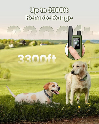 Jugbow Dog Shock Collar 2 Dogs - 3300FT Dog Training Collar with Remote, IPX7 Waterproof E Collar for Dogs Training Rechargeable Collars for Large Medium Small Dogs (10-120lbs) FollowJugbowtoGetSurprise