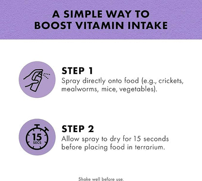 Zilla Vitamin Supplement Food Spray, with Carotene, Spray-on Multivitamin Supplement for Reptiles Zilla