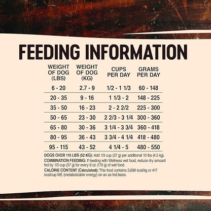 Wellness CORE Grain-Free High-Protein Dry Dog Food, Made in USA with Real Meat & Natural Ingredients, All Breeds, Adult Dogs (Turkey & Chicken, 26-lb) With Nutrients for Immune, Skin, & Coat Support - PAWPICO