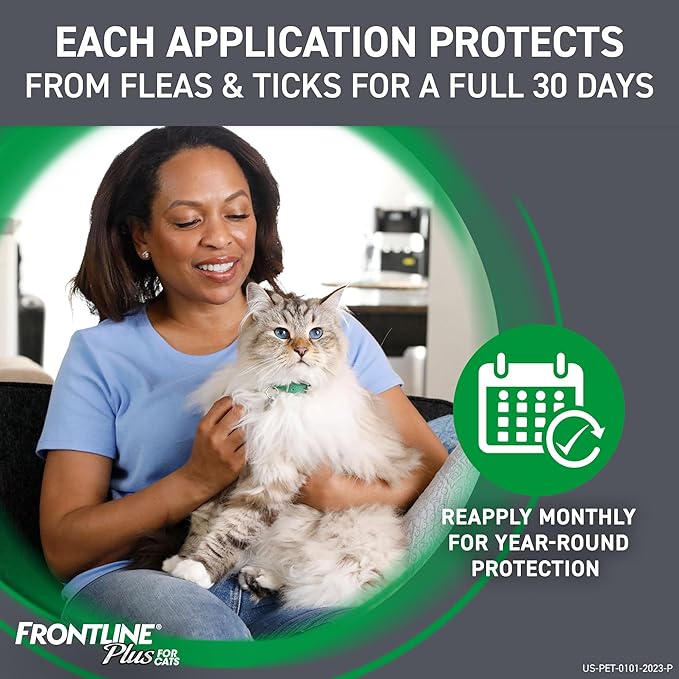 Frontline Plus Flea and Tick Treatment for Cats Over 1.5 lbs. 3 Treatments FRONTLINE%C2%AEBrandProducts