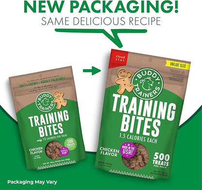 Buddy Biscuits Trainers 10 oz. Pouch of Training Bites Soft & Chewy Dog Treats Made with Chicken Flavor - PAWPICO