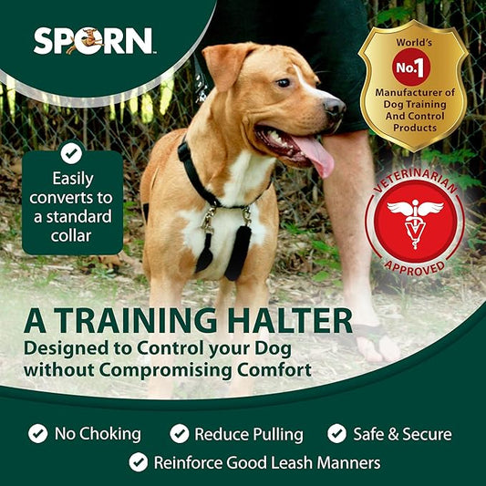 Sporn Original Training Halter, Small Dog Harness No Pull with Black Padded Sherpa Sleeves, Breathable No Pull Dog Harness for Small Dogs, Provides to All Small Sized & Toy Breeds Sporn